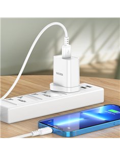 KAKUSIGA καλώδιο Lightning σε USB-C KSC-982, 20W, 480Mbps, 1m, μαύρο