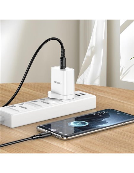 KAKUSIGA καλώδιο USB-C σε USB-C KSC-984, σιλικόνης, 60W, 480Mbps, 1m, μαύρο