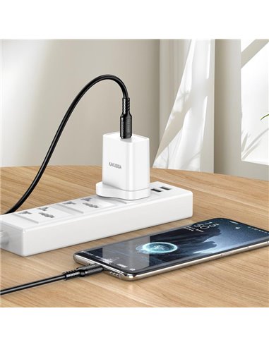 KAKUSIGA καλώδιο USB-C σε USB-C KSC-984, σιλικόνης, 60W, 480Mbps, 1m, λευκό