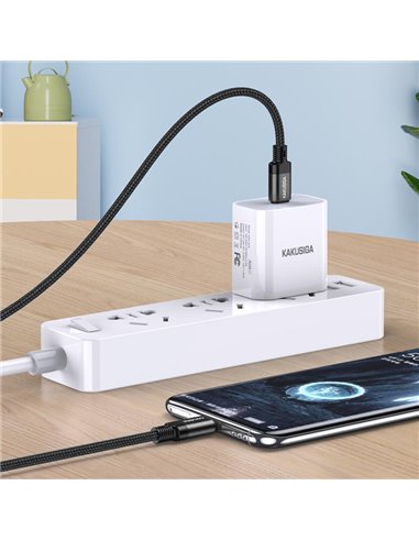 KAKUSIGA καλώδιο USB-C σε USB-C KSC-970, 60W, 480Mbps, 1m, μαύρο