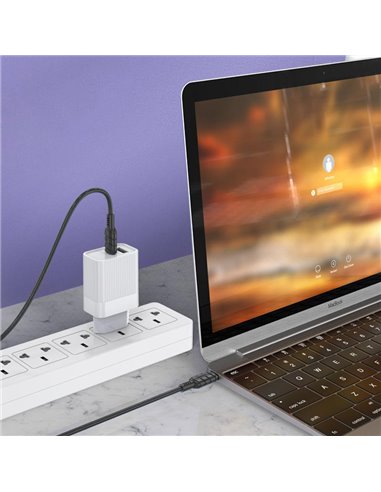 KAKUSIGA καλώδιο USB-C σε USB-C KSC-710, 60W, 480Mbps, 1.2m, λευκό