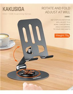 KAKUSIGA επιτραπέζια βάση smartphone KSC-1598, foldable, μαύρη