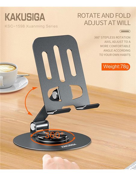 KAKUSIGA επιτραπέζια βάση smartphone KSC-1598, foldable, μαύρη