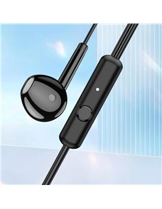 KAKUSIGA earphones με μικρόφωνο KSC-1301, 3.5mm σύνδεση, 14mm, 1.1m, μαύρα