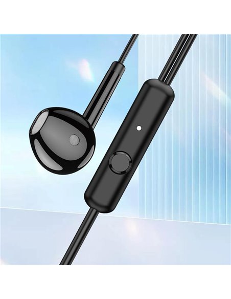 KAKUSIGA earphones με μικρόφωνο KSC-1301, 3.5mm σύνδεση, 14mm, 1.1m, μαύρα