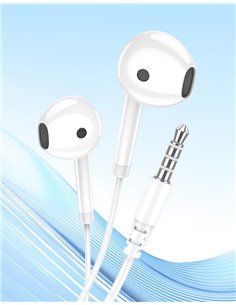 KAKUSIGA earphones με μικρόφωνο KSC-1301, 3.5mm σύνδεση, 14mm, 1.1m, λευκά