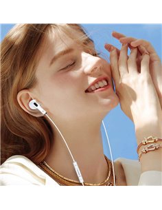 KAKUSIGA earphones με μικρόφωνο KSC-727, USB-C σύνδεση, 14.2mm, 1.2m, λευκά