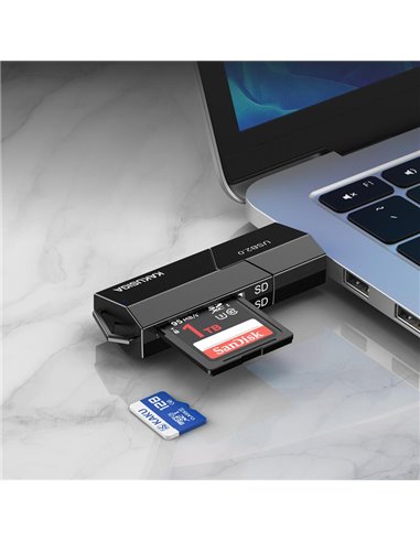 KAKUSIGA card reader KSC-1411 για SD & micro SD, 480Mbps, USB σύνδεση, μαύρο
