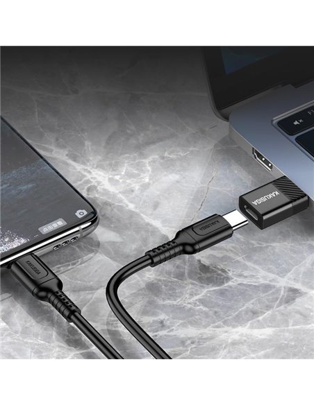 KAKUSIGA αντάπτορας USB-C σε USB KSC-1407, 480Mbps, 60W, μαύρος