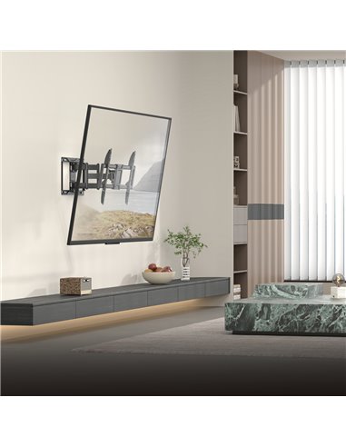 POWERTECH επιτοίχια βάση τηλεόρασης PT-1423, 37-90", 75kg, heavy duty, full motion