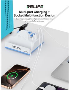 RELIFE σταθμός φόρτισης RL-309H, USB/3x USB-C/3x DC/wireless, 72W, λευκός