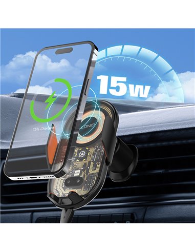 LDNIO ασύρματος φορτιστής & βάση smartphone αυτοκινήτου MA30, 15W, μαύρο