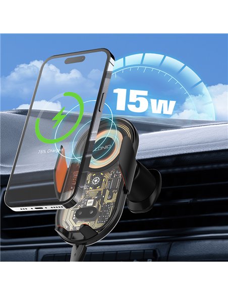 LDNIO ασύρματος φορτιστής & βάση smartphone αυτοκινήτου MA30, 15W, μαύρο