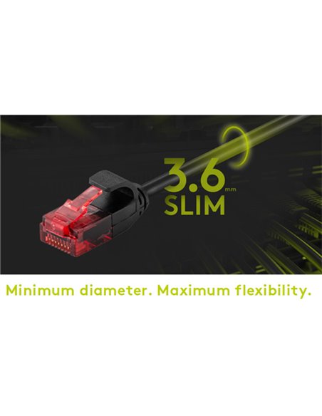 GOOBAY καλώδιο δικτύου 71547, CAT 6 U/UTP, slim, copper, 250MHz, 0.15m, μαύρο