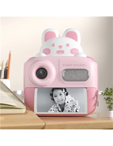 WOWKIDS παιδική φωτογραφική μηχανή K64 με εκτυπωτή, 26MP, 2", ροζ