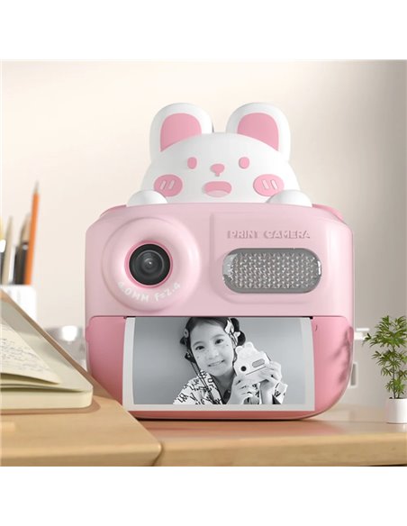 WOWKIDS παιδική φωτογραφική μηχανή K64 με εκτυπωτή, 26MP, 2", ροζ