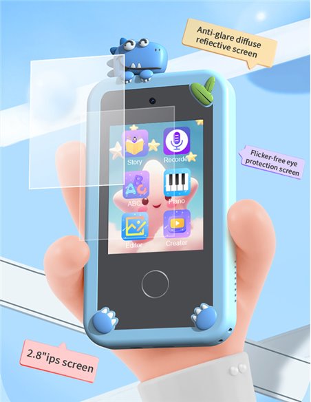 WOWKIDS παιδικό smartphone με κάμερα P1 Plus, 2.8" οθόνη αφής, μπλε