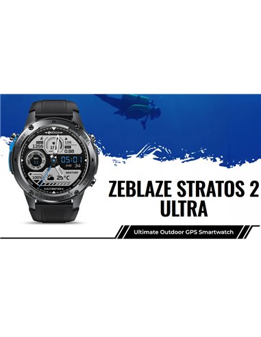 ZEBLAZE smartwatch Stratos 2 Ultra, heart rate, 1.43" AMOLED, GPS, MIL-STD-810H, μαύρο