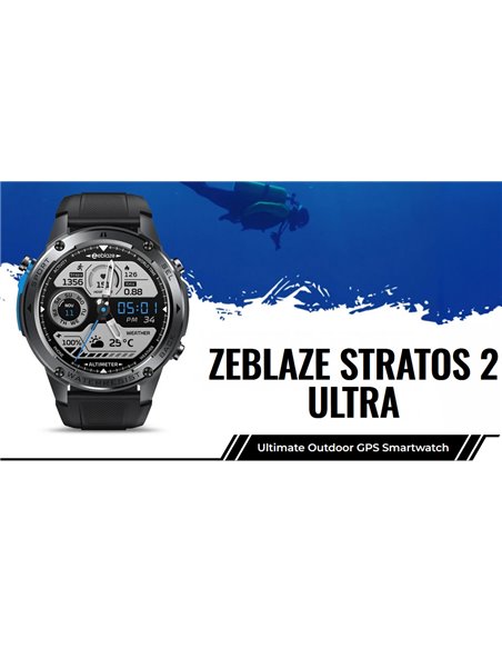 ZEBLAZE smartwatch Stratos 2 Ultra, heart rate, 1.43" AMOLED, GPS, MIL-STD-810H, μαύρο