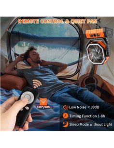 POWERTECH φορητός ανεμιστήρας PT-1430 με χειριστήριο, 20000mAh, πορτοκαλί