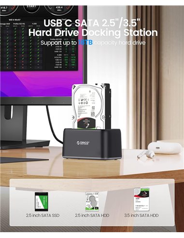 ORICO docking station για 2.5" ή 3.5" SATA HDD/SSD 6819C3-V1, 5Gbps, μαύρο