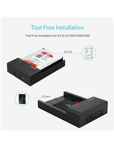 ORICO docking station για 2.5" ή 3.5" SATA HDD/SSD 6518US3-V2, 5Gbps, μαύρο