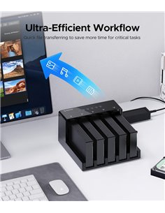ORICO docking station για 2.5" ή 3.5" SATA HDD/SSD 6558US3-C, 5 θέσεων, 5Gbps, clone function, μαύρο