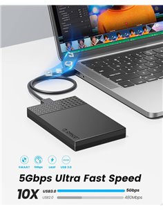 ORICO θήκη για 2.5" SATA HDD/SSD 2526U3-V1, 5Gbps, μαύρη