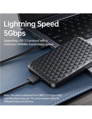 ORICO θήκη για 2.5" SATA HDD/SSD 2520U3-V1, 5Gbps, μαύρη