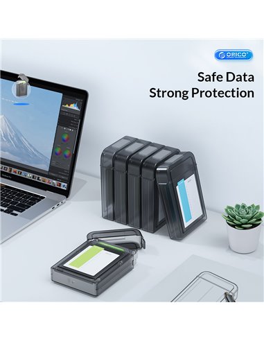 ORICO θήκη προστασίας για 2x 2.5" HDD PPH25, γκρι/διάφανη