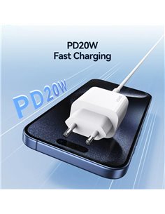 USAMS φορτιστής τοίχου CC226, USB-C, 20W, λευκός