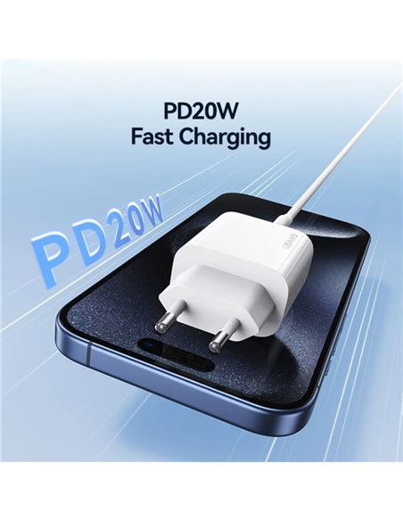 USAMS φορτιστής τοίχου CC226, USB-C, 20W, λευκός