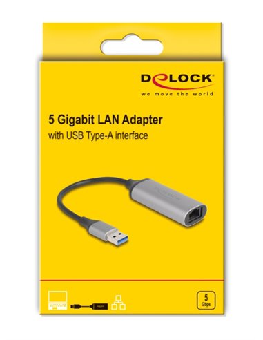 DELOCK αντάπτορας δικτύου 81571, USB, 5Gbps Ethernet, ασημί