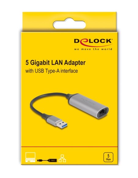 DELOCK αντάπτορας δικτύου 81571, USB, 5Gbps Ethernet, ασημί