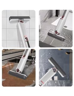 Βούρτσα καθαρισμού με σφουγγάρι DA177 με σύστημα στύψης, 29cm, λευκή-γκρι