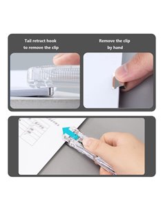 MP συρραπτικό τύπου κλιπ PA109 με 8x επαναχρησιμοποιήσιμα κλιπ, 45 φύλλα, διάφανο