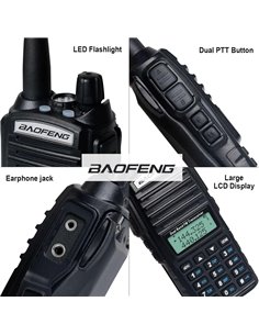 BAOFENG ασύρματος πομποδέκτης UV-82, VHF/UHF, 5W, μαύρος