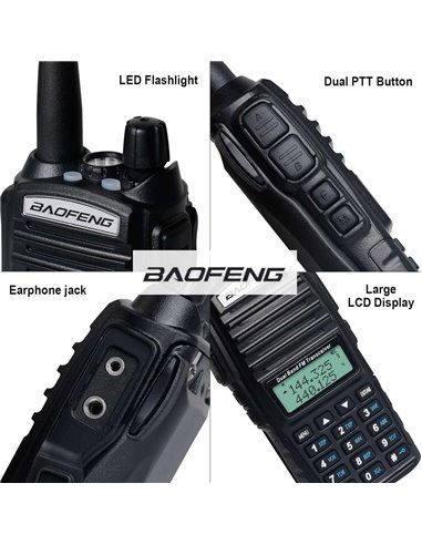 BAOFENG ασύρματος πομποδέκτης UV-82, VHF/UHF, 5W, μαύρος