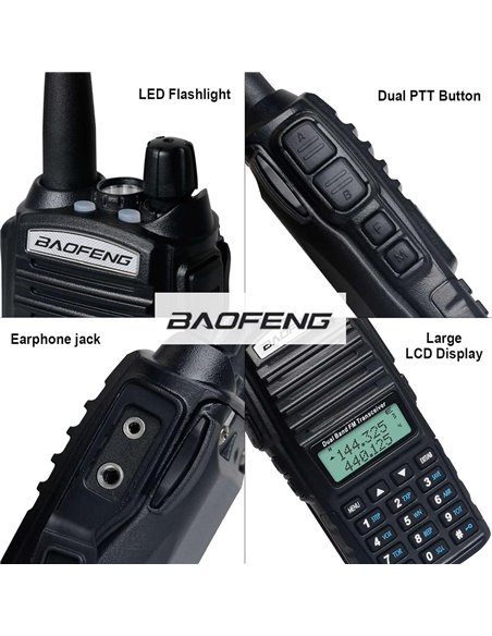 BAOFENG ασύρματος πομποδέκτης UV-82, VHF/UHF, 5W, μαύρος