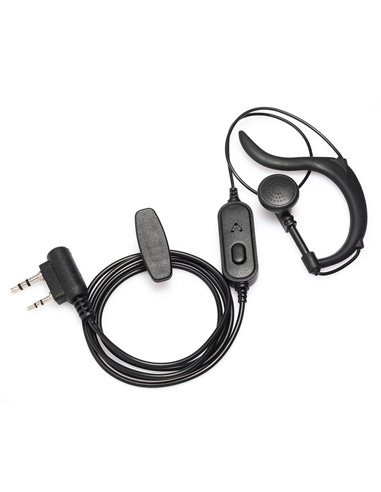BAOFENG ακουστικό για πομποδέκτη BFG-EARPHONE, 2 pin, push to talk, 1.1m, μαύρο