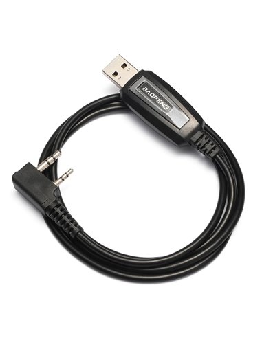 BAOFENG καλώδιο USB σε 2 pin BFG-CBL για προγραμματισμό πομποδεκτών, 1m, μαύρο