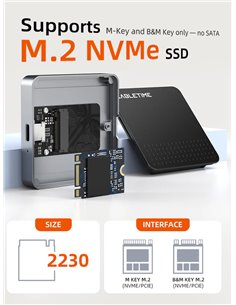 CABLETIME θήκη για M.2 NVME SSD CT-SSD04-AG, μαγνητική, 10Gbps, γκρι