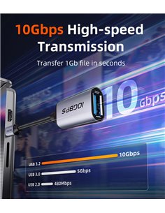 CABLETIME αντάπτορας USB-C σε USB CT-CMAF10-AGL, 10Gbps, γκρι