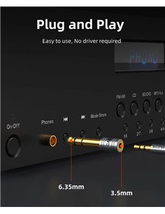 CABLETIME αντάπτορας ήχου 6.3mm σε 3.5mm CT-6M3F-AG, gold plated, γκρι