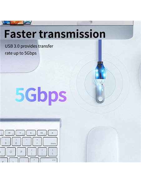 CABLETIME καλώδιο προέκτασης USB 3.0 CT-C160-U3-AMAF, 5Gbps, 2m, μπλε