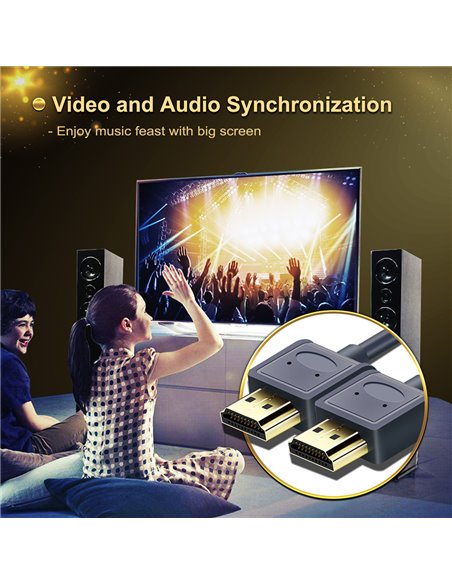 CABLETIME καλώδιο HDMI AV540-USHEAAG με Ethernet, slim, 4K/60Hz, 18 Gbps, 1.8m, μπλε