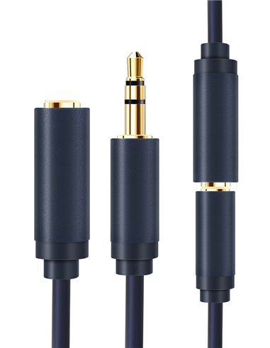 CABLETIME καλώδιο προέκτασης ήχου 3.5mm CT-AV302-H11G, gold plated, 3m, μπλε