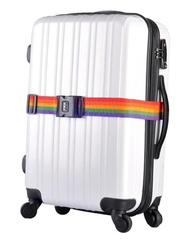 HOME USE ιμάντας βαλίτσας HUH-0241 με λουκέτο συνδυασμού, ρυθμιζόμενος, 2m, πολύχρωμος
