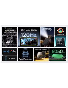 ULEFONE smartphone Armor X31 Pro, 6.56", 8/256GB, 5G, 6050mAh, IP68/IP69K, μαύρο