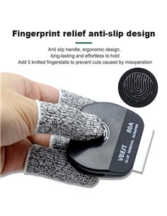 BEST εργαλείο αφαίρεσης κόλλας VBST-80B με 9x λεπίδες & 5x finger sleeves, για επισκευές κινητών